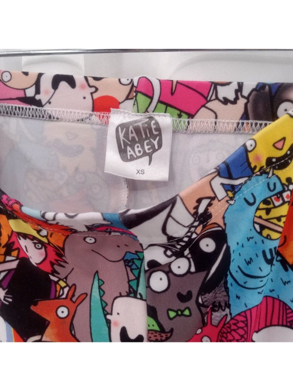 Katie Abey All Over Cat Cartoon Animal Print Leggings XS Weird Wonderful Monster - Picture 7 of 7
